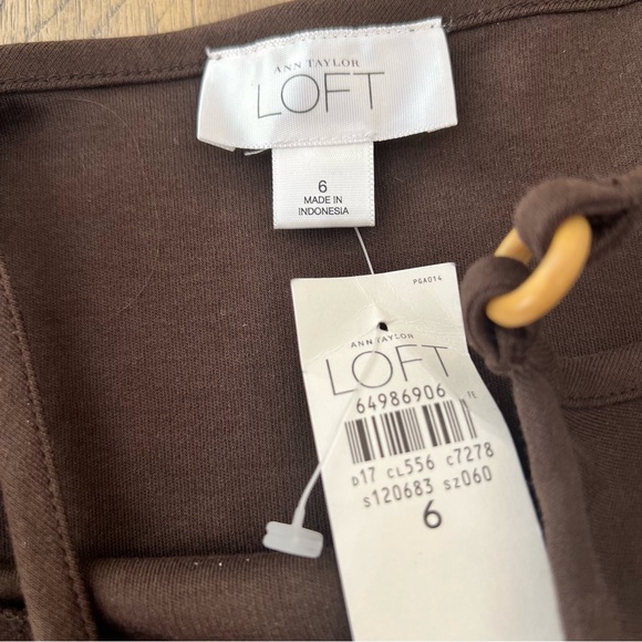 Ann Taylor LOFT chocolate brown keyhole midi dress size 6 - Picture 4 of 8